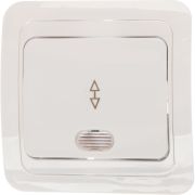 Переключатель проходной 1-кл. СП Валери 10А IP20 с подсветкой бел. UNIVersal В0125