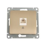 Розетка компьютерная 1-м СП Glossa RJ45 кат.5E механизм титан SE GSL000481K