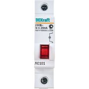 Лампа сигнальная ЛС-101 на DIN-рейку 1p красн. LED DEKraft 18002DEK