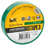 Изолента ПВХ 0.13х15мм (рул.10м) зел. IEK UIZ-13-10-10M-K06