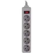 Удлинитель с сетевым фильтром 5х1.5м с заземл. 7А IP20 500SL-1.5-G 1.5кВт CCA сер. BURO 354120