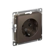 Розетка 1-м СП AtlasDesign 16А IP20 с заземл. защ. шторки механизм мокко SE ATN000645