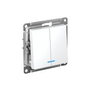 Выключатель 2-кл. СП AtlasDesign 10А IP20 (сх. 5а) 10AX с подсветкой механизм бел. SE ATN000153
