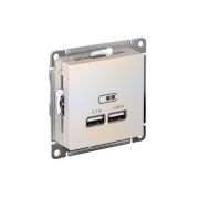 Розетка USB AtlasDesign тип A+A 5В 1х2.1А 2х1.05А механизм жемчуж. SE ATN000433