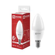 Лампа светодиодная LED-СВЕЧА-VC 6Вт свеча 4000К нейтр. бел. E14 570лм 230В IN HOME 4690612020396