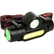 Фонарь аккумуляторный налобный E1340 XPE + COB LED 3Вт 2 режима аккум. 3.7В магнит диммир. черн. (бокс) Ultraflash 14268