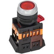 Кнопка ABLFS-22 d22мм 1НО+1НЗ 240В неон красн. GENERICA BBT30-ABLFS-K04