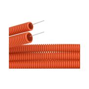 Труба гофрированная ПНД гибкая легкая d20мм с протяжкой оранж. (уп.100м) DKC 71920