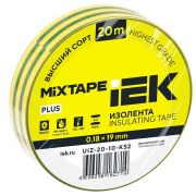 Изолента ПВХ 0.18х19мм желт./зел. (рул.20м) IEK UIZ-20-10-K52