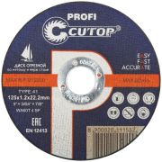 Диск отрезной по металлу и нерж. стали ПРОФИ/Profi Т41-125х1.2х22.2мм Cutop 39980т