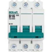 Выключатель автоматический модульный 3п D 16А 4.5кА ВА-101 DEKraft 11126DEK