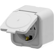 Розетка 1-м СП ARIA 16А IP20 с заземл. с крышкой бел. ARVIA 25 01 1000 218
