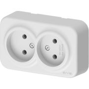 Розетка 2-м СП ARIA 16А IP20 без заземл. бел. ARVIA 25 01 1000 908