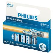 Элемент питания алкалиновый AA/LR6 1.5В Ultra (уп.8шт) Philips Б0064633