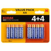 Элемент питания алкалиновый AA/LR6 1.5В MAX SUPER Alkaline (блист.8шт) KODAK Б0057080